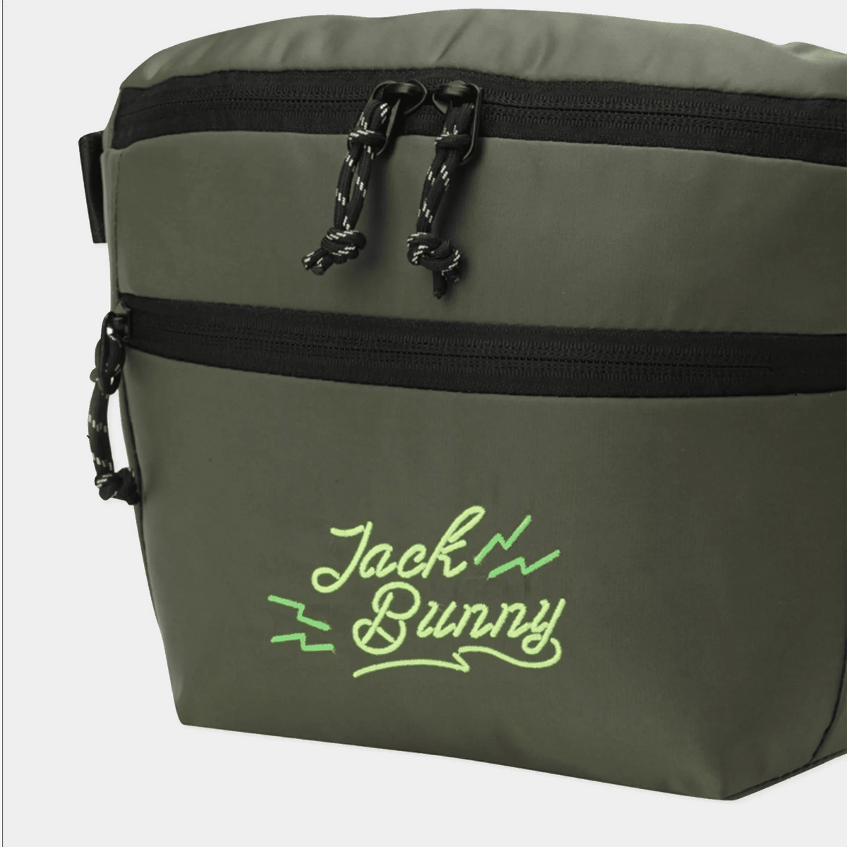 [Jack Bunny] Men's Neon Embroidered Hip Bag - Khaki - Erthe Golf