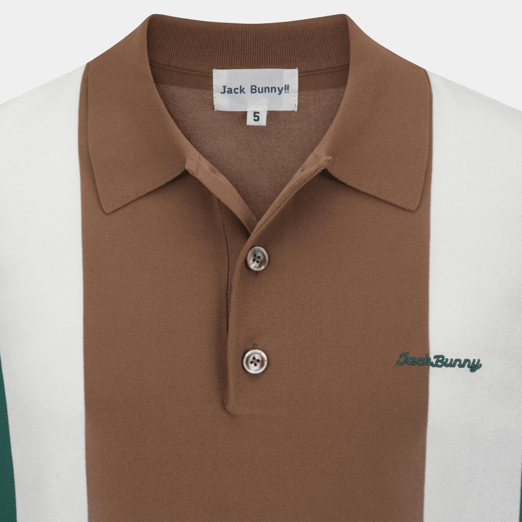 [Jack Bunny] Men's Three - Button Collar Knit Polo - Green - Erthe Golf