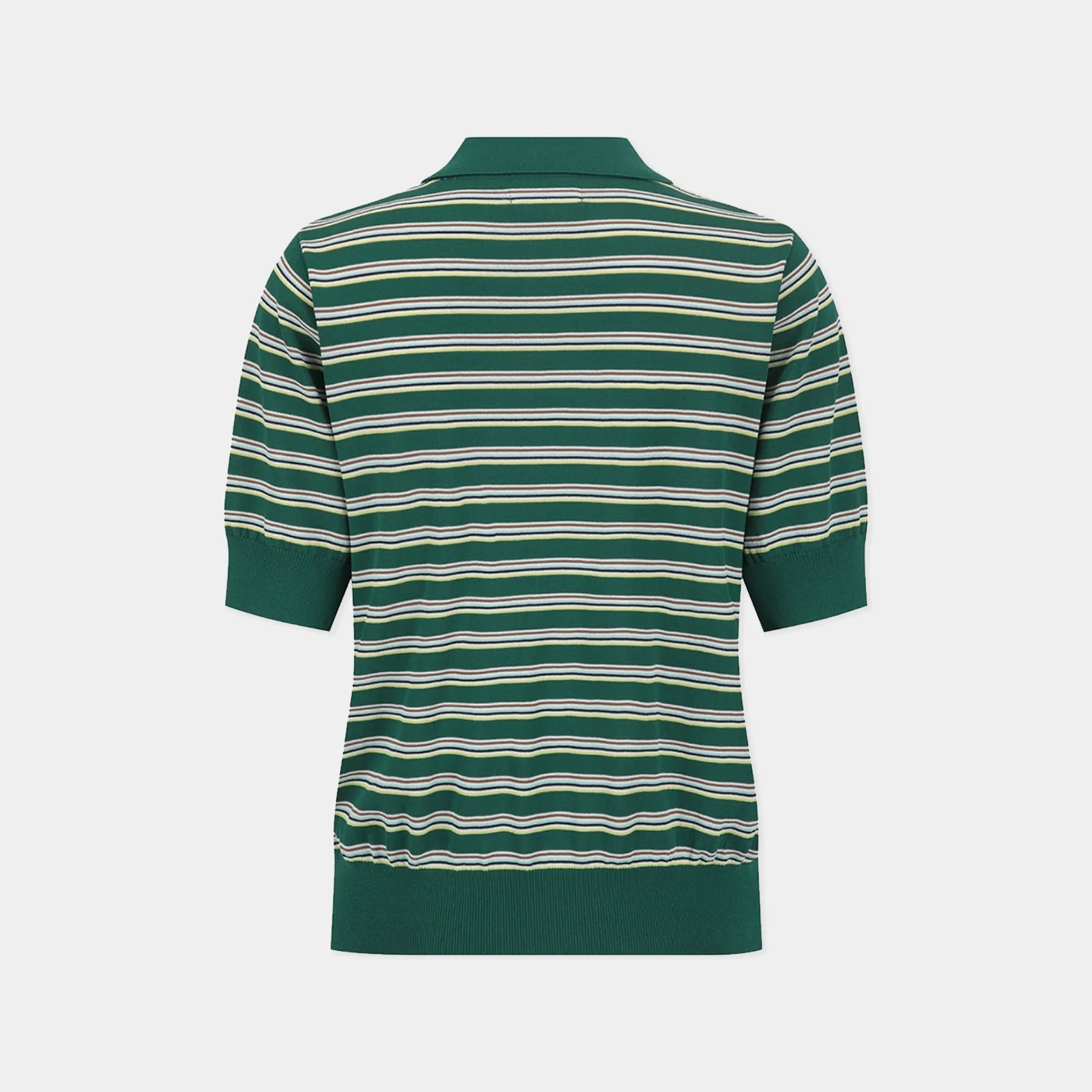 [Jack Bunny] Women's Multi - Stripe Collar Knit Polo - Green - Erthe Golf