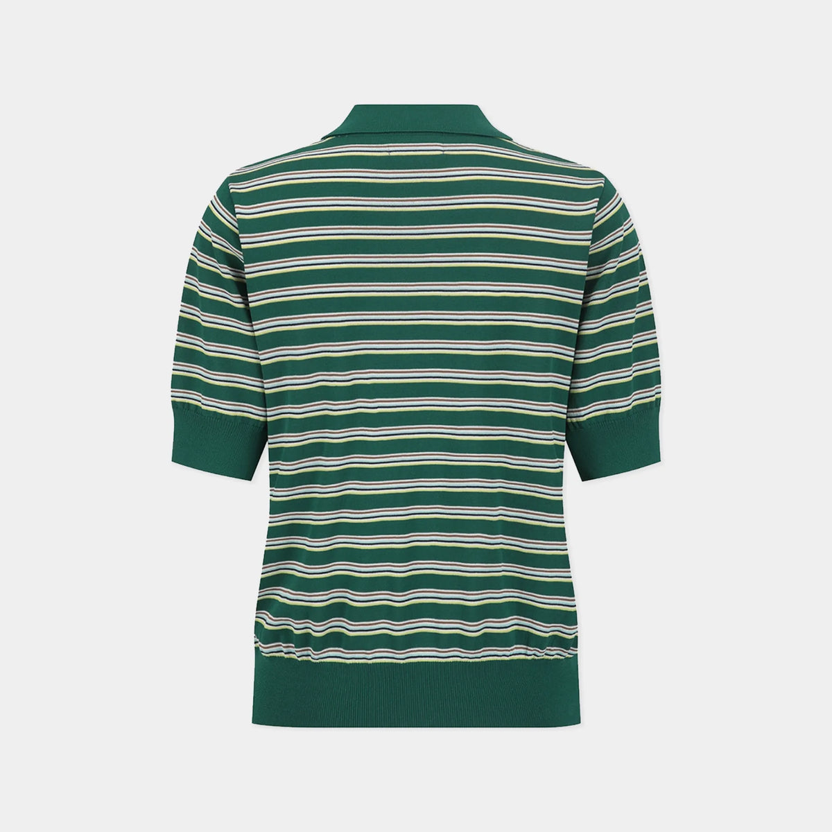 [Jack Bunny] Women's Multi - Stripe Collar Knit Polo - Green - Erthe Golf