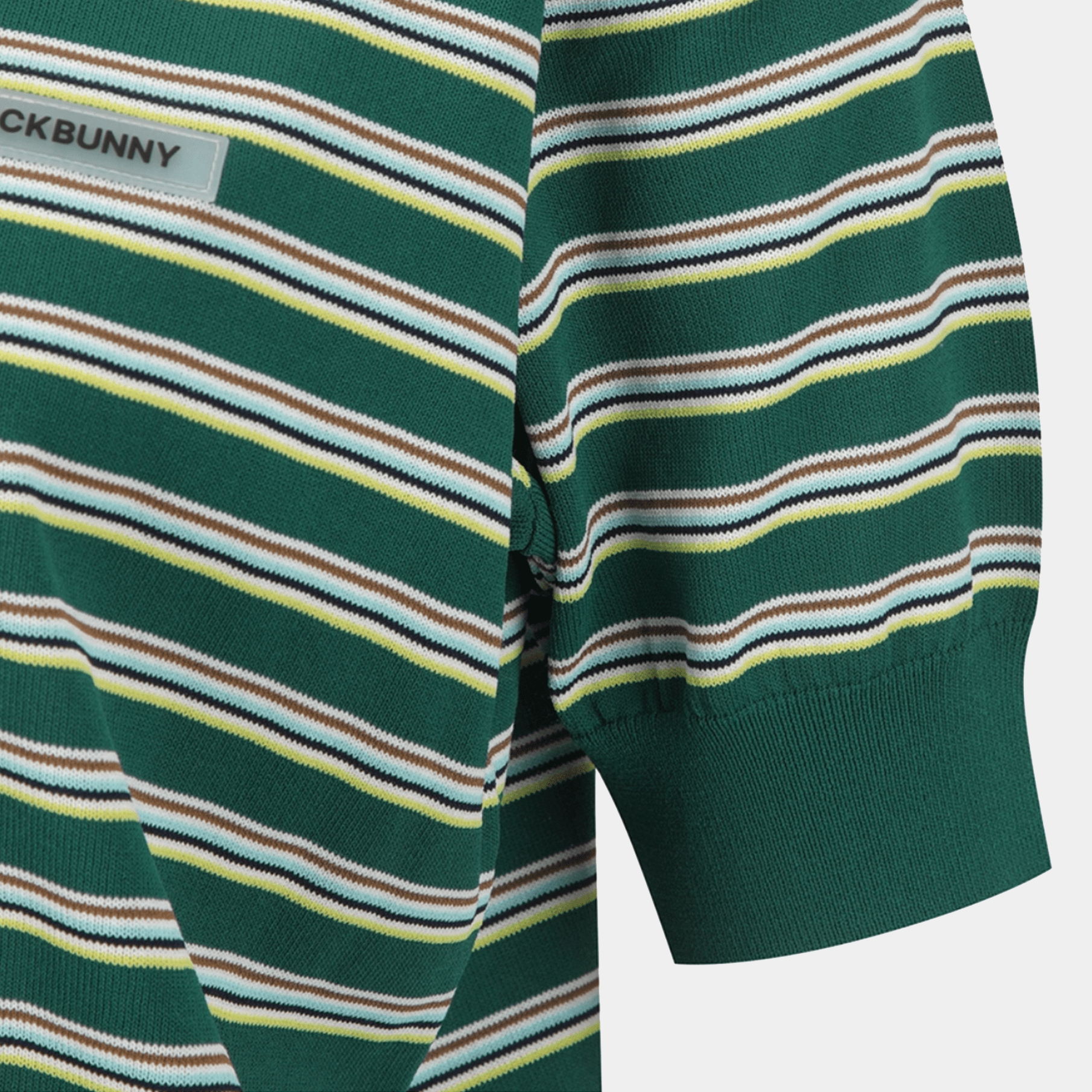 [Jack Bunny] Women's Multi - Stripe Collar Knit Polo - Green - Erthe Golf