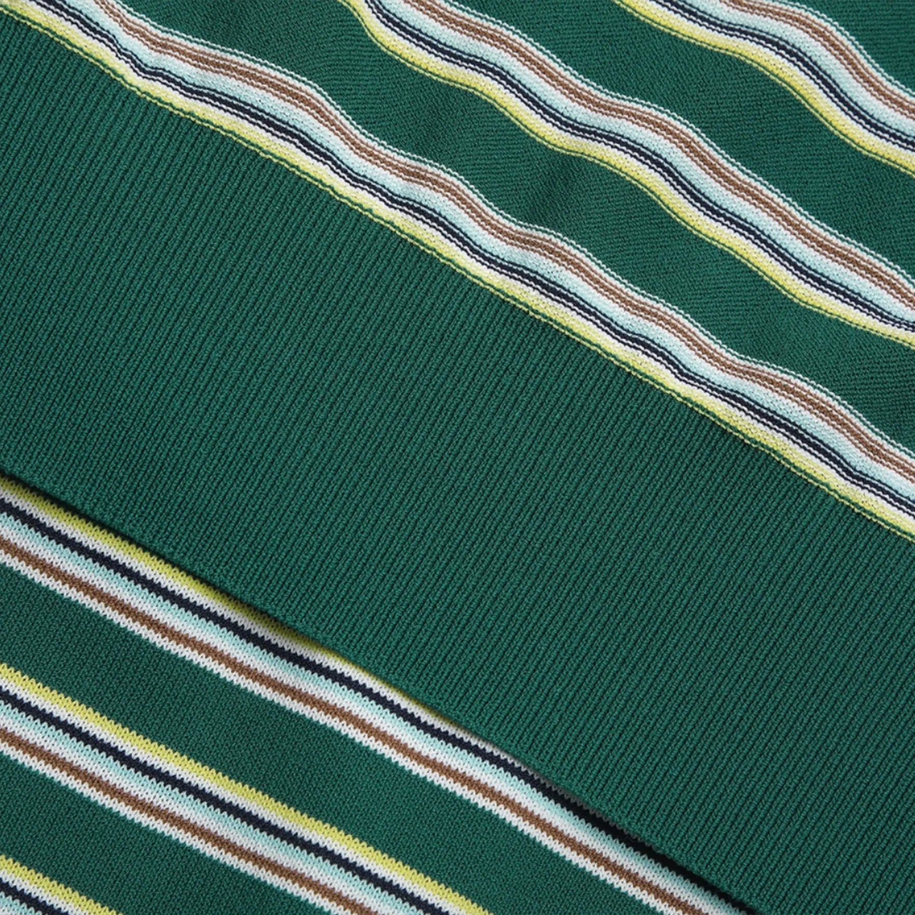 [Jack Bunny] Women's Multi - Stripe Collar Knit Polo - Green - Erthe Golf