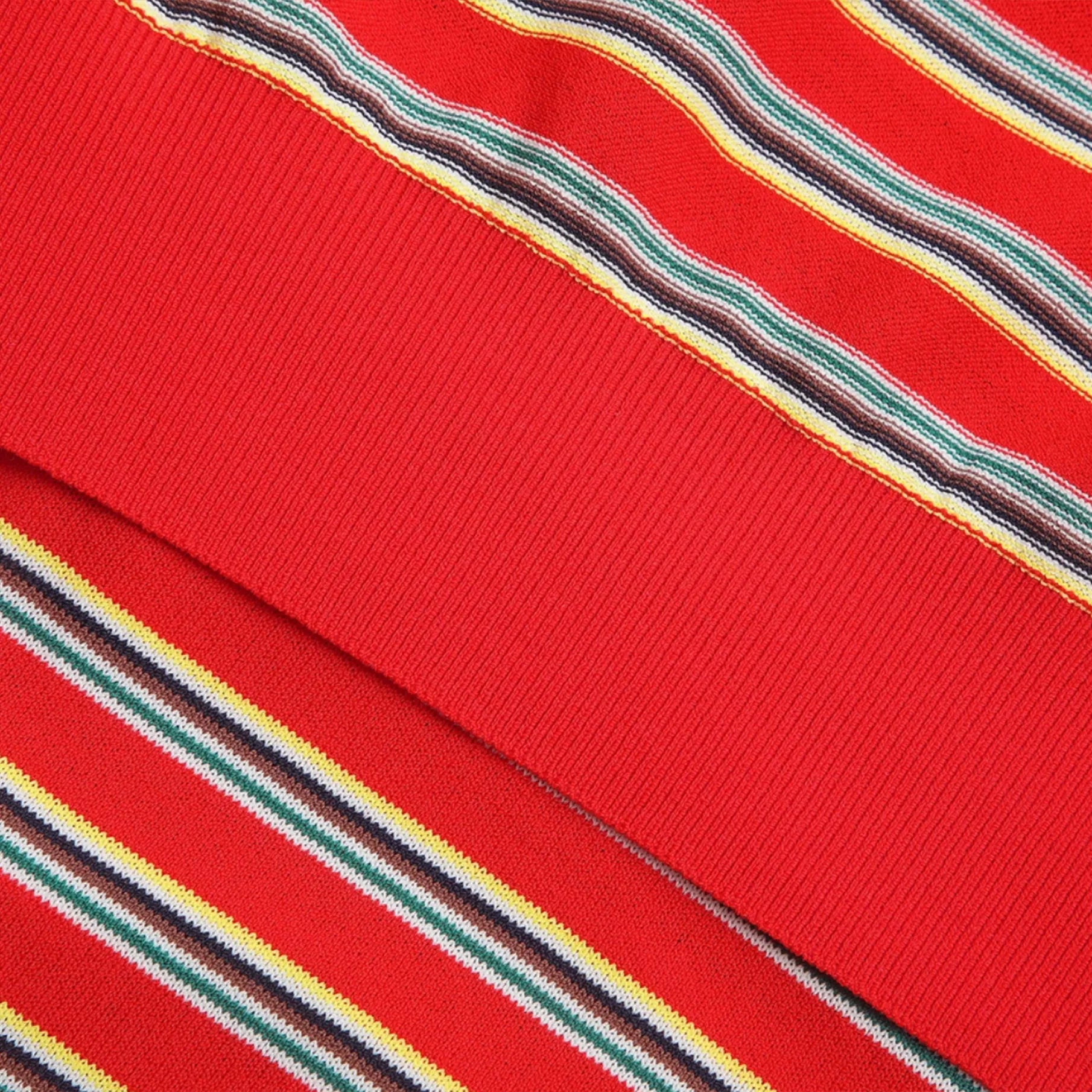 [Jack Bunny] Women's Multi - Stripe Collar Knit Polo - Red - Erthe Golf