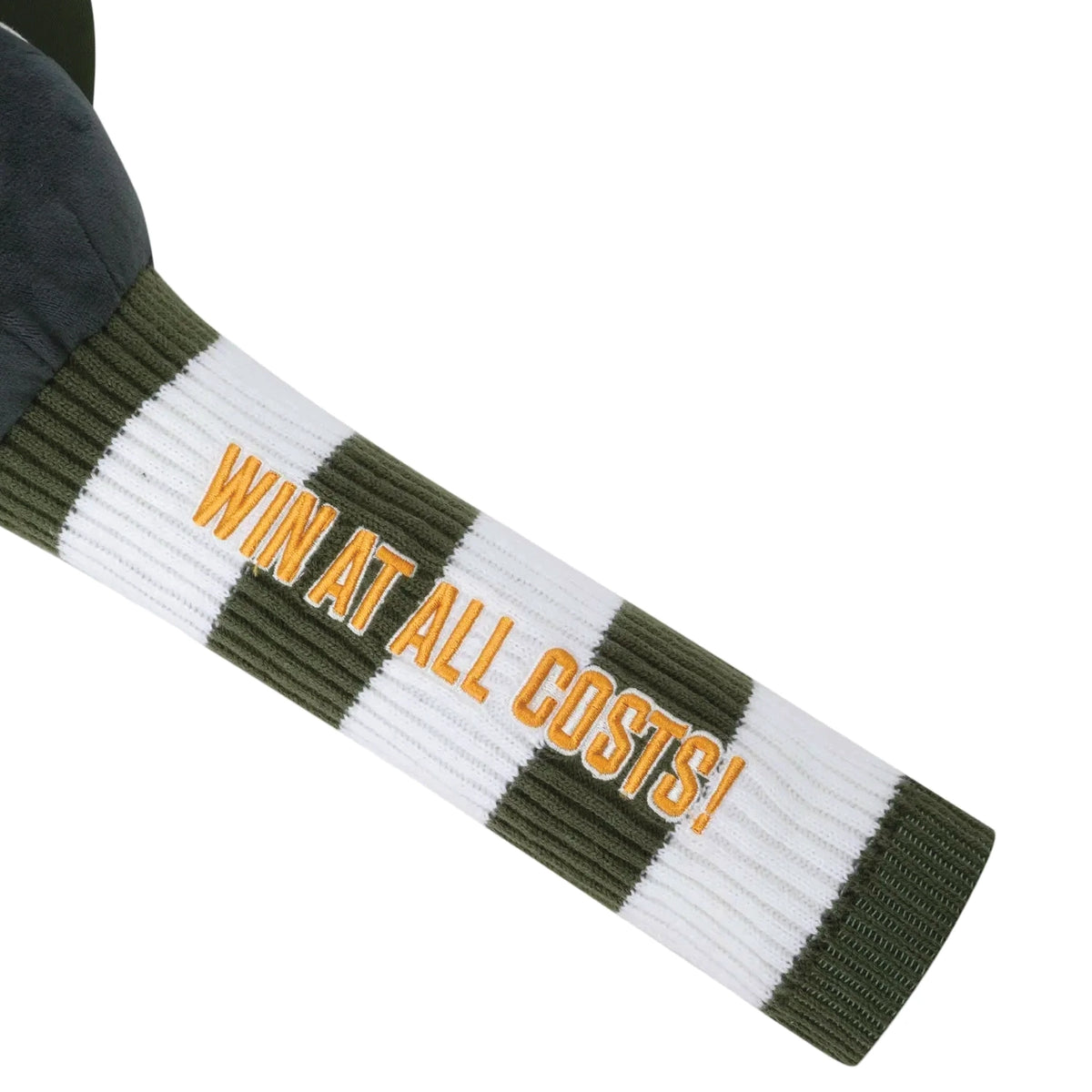 Close-up of WAACKY golf wood headcover with embroidered detail