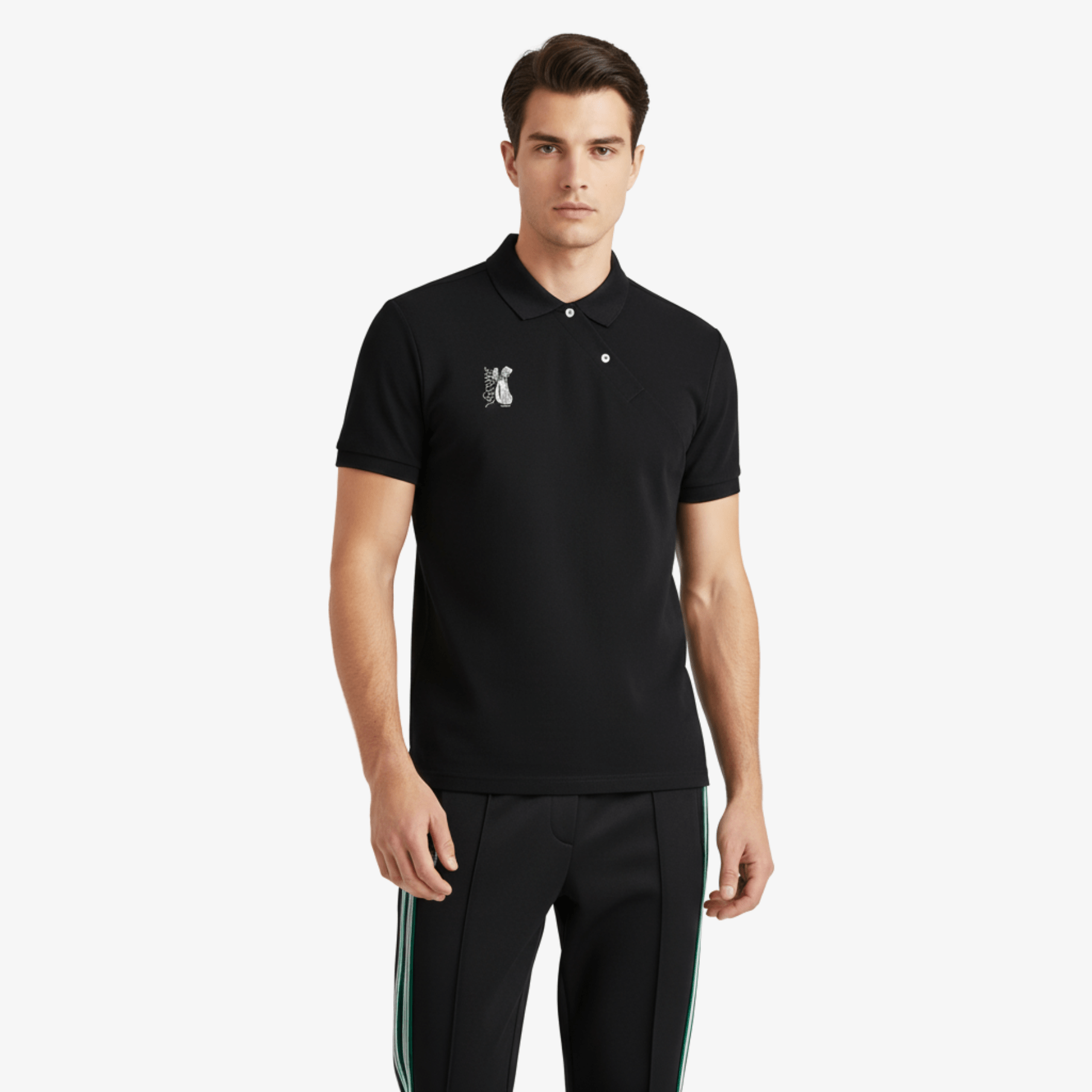 Men Polo Joggers Set - Black - Erthe Golf