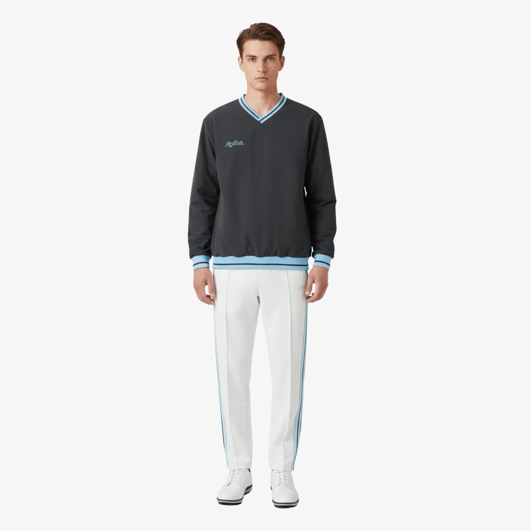 Men Pullover Joggers Set - Blue/White - Erthe Golf
