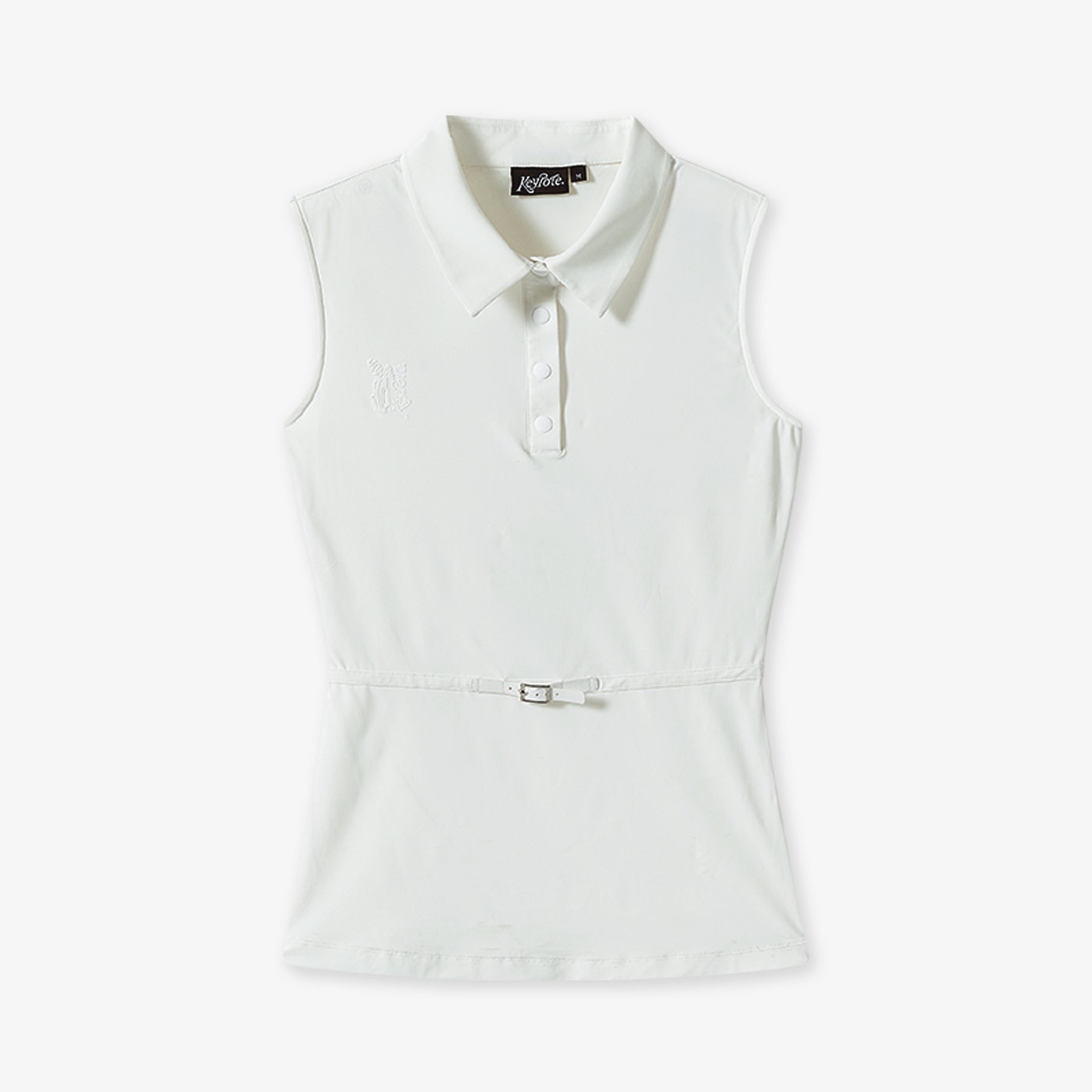 Keypote Women's White Sleeveless Golf Polo with Belt | Erthe Golf