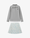 Women Polo Skirt Set - Grey/White - Erthe Golf