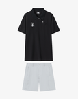 Men Polo Shorts Set - Black/Grey - Erthe Golf