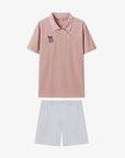 Men Polo Shorts Set - Pink/Grey - Erthe Golf