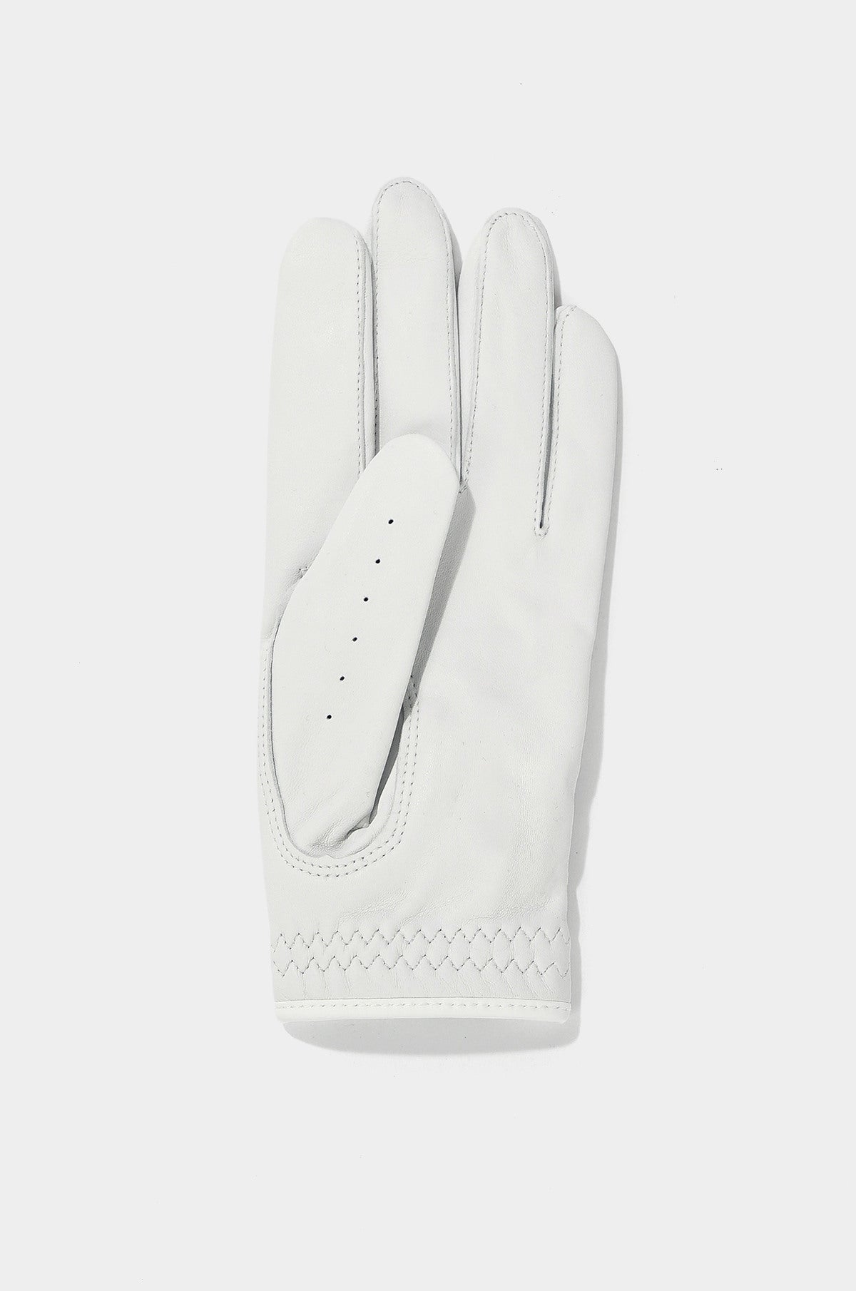 White leather glove on a white background