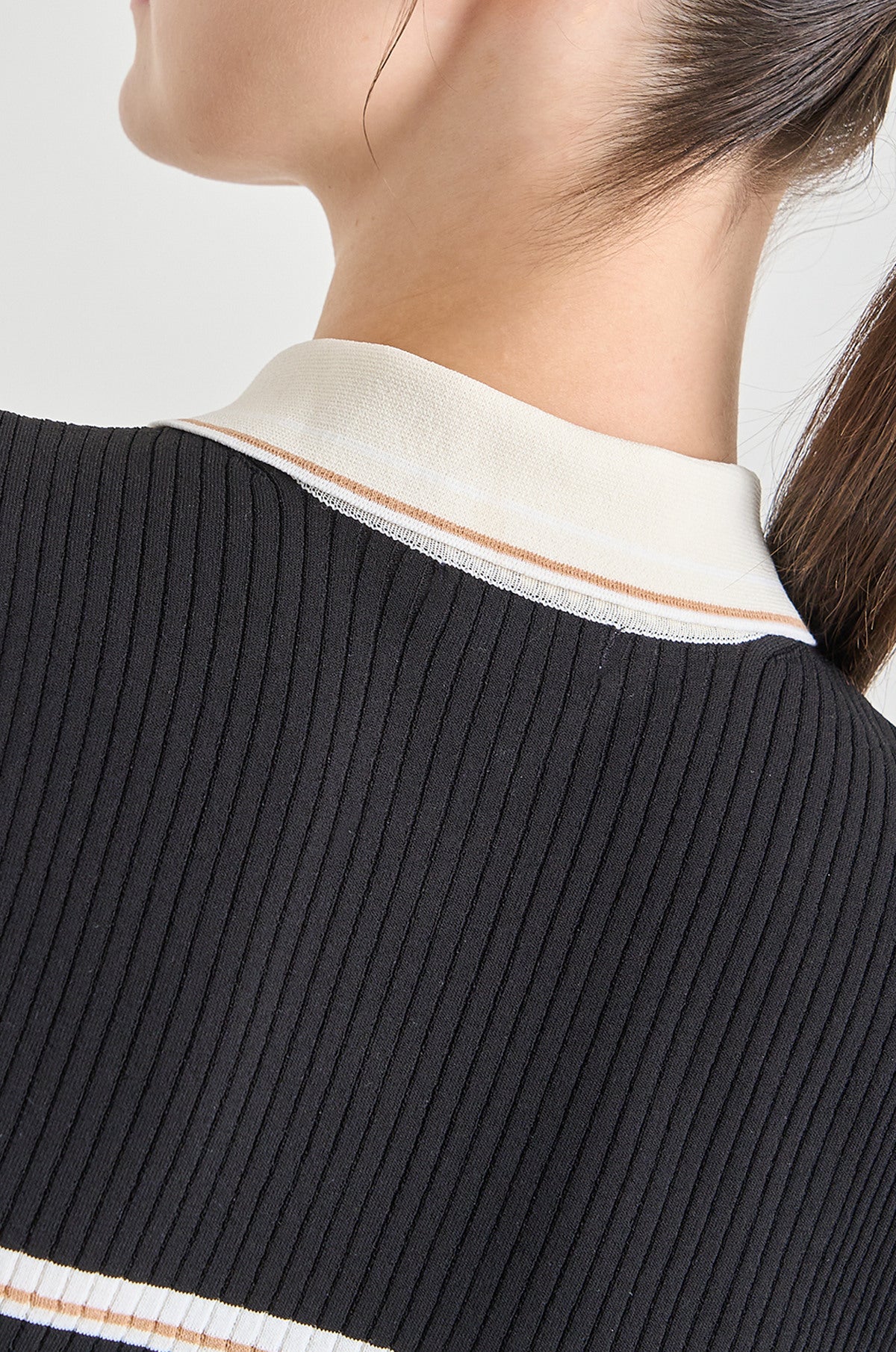 Lanvin Blanc Black Stripe Knit Top - Erthe Golf