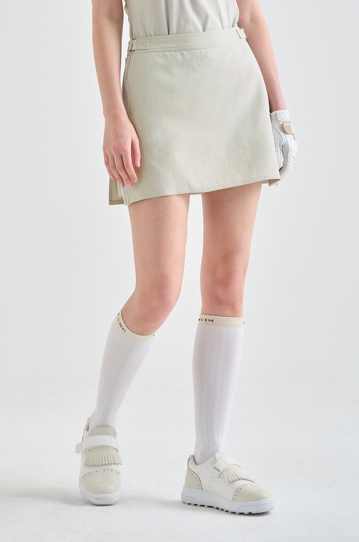Lanvin Blanc Light Khaki Mini Skirt - Erthe Golf