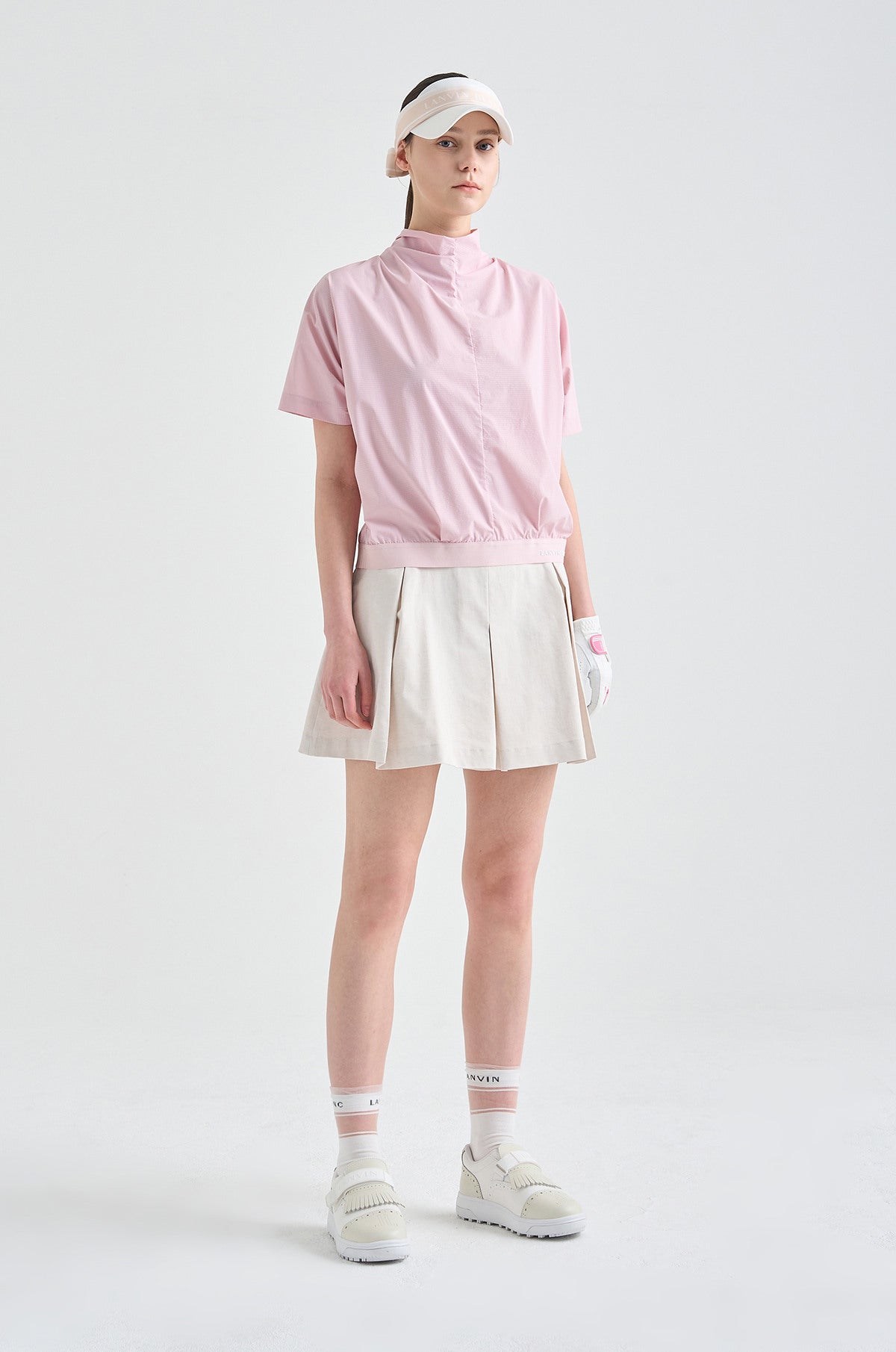 Lanvin Blanc Pink Mock Neck Top - Erthe Golf