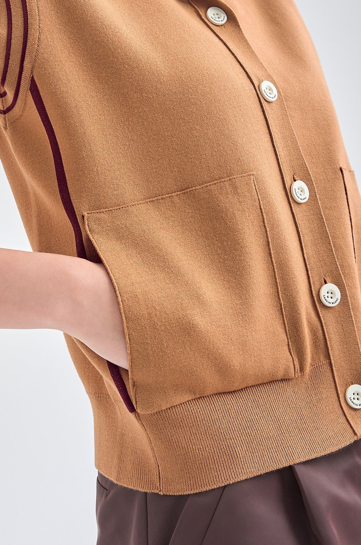 Lanvin Blanc Women&#39;s Knit Vest - Camel - Erthe Golf