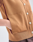 Lanvin Blanc Women's Knit Vest - Camel - Erthe Golf