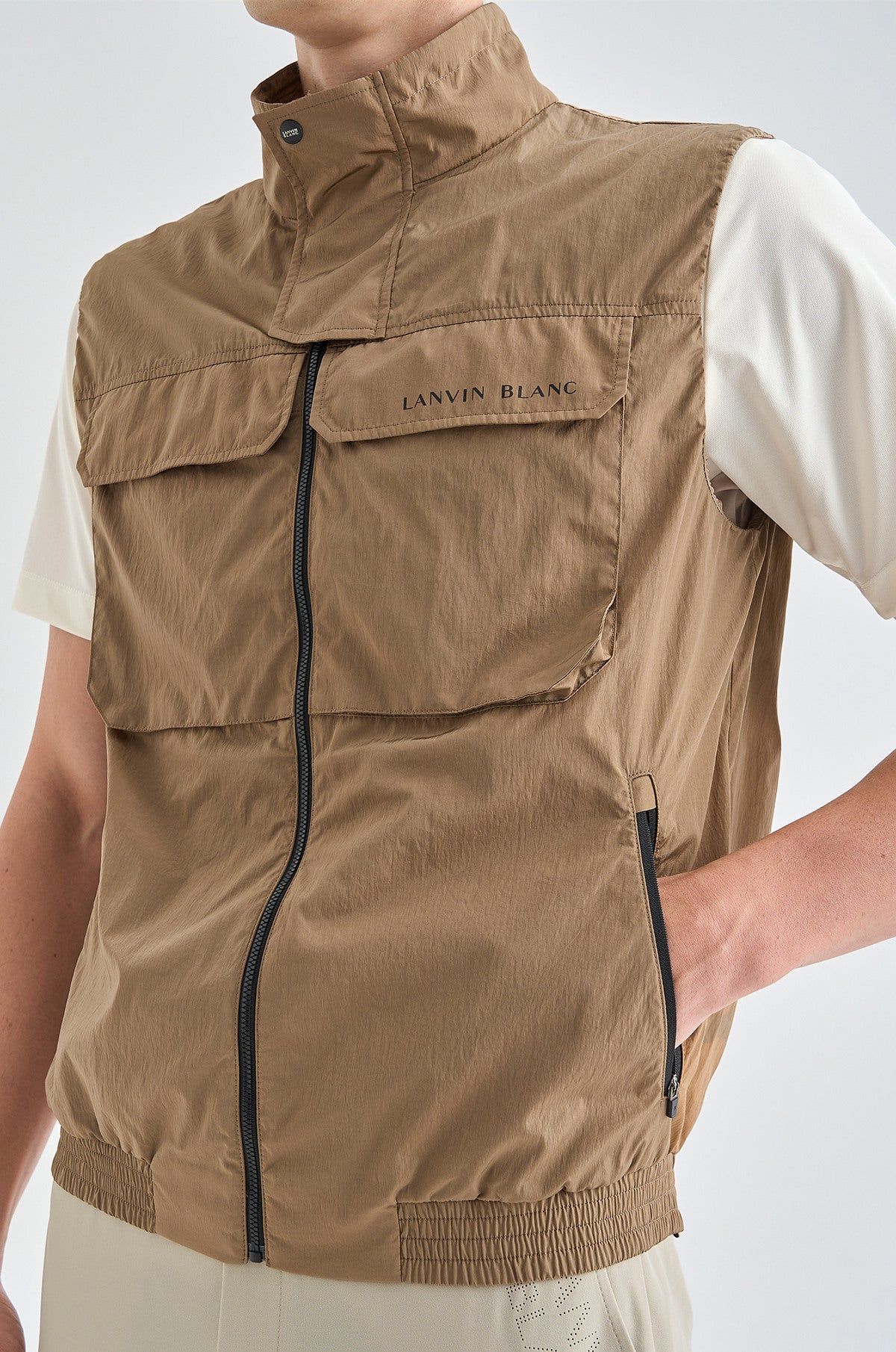 Lanvin Blanc Men&#39;s Pocket Vest - Camel - Erthe Golf
