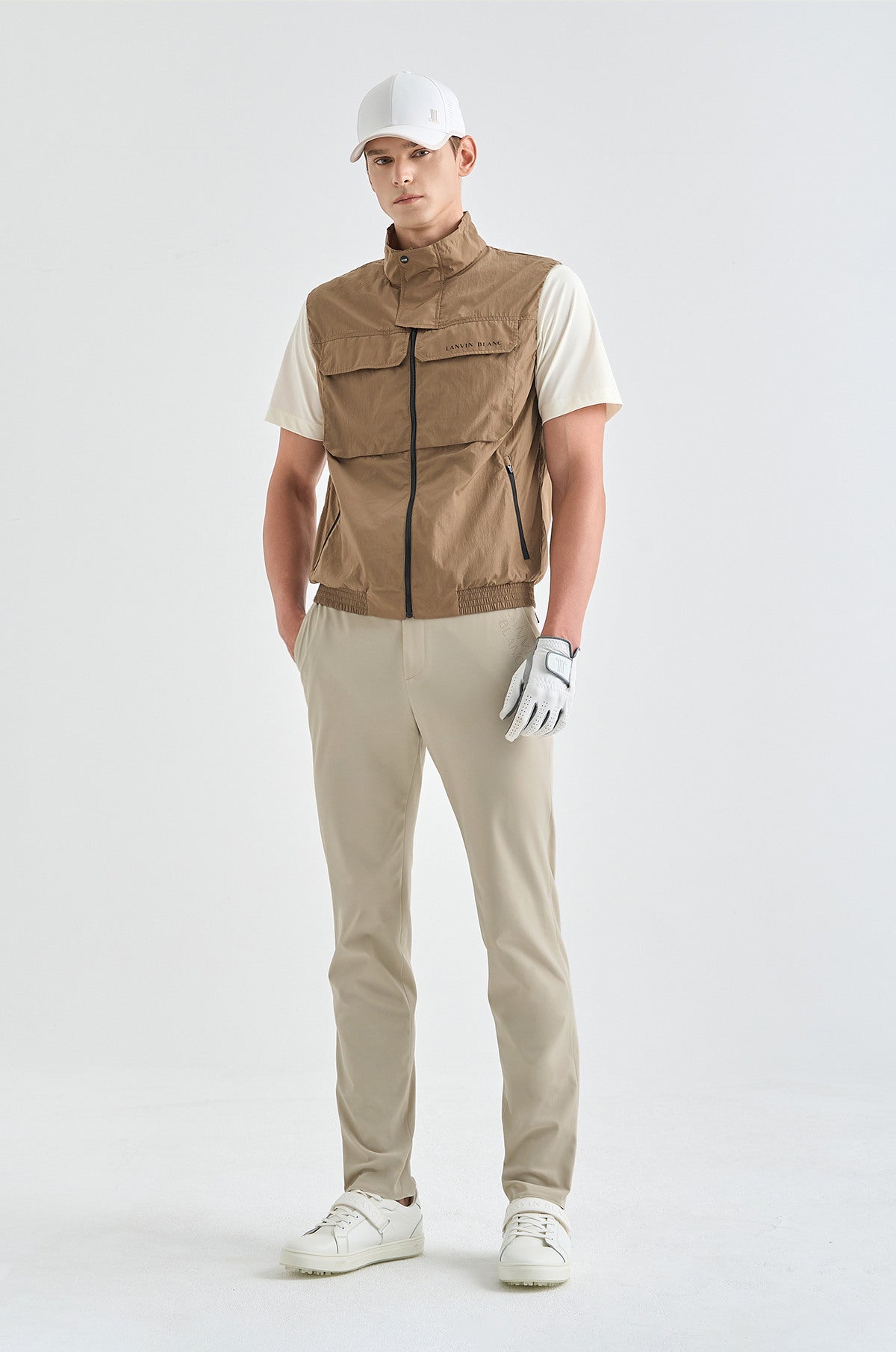Lanvin Blanc Men&#39;s Pocket Vest - Camel - Erthe Golf