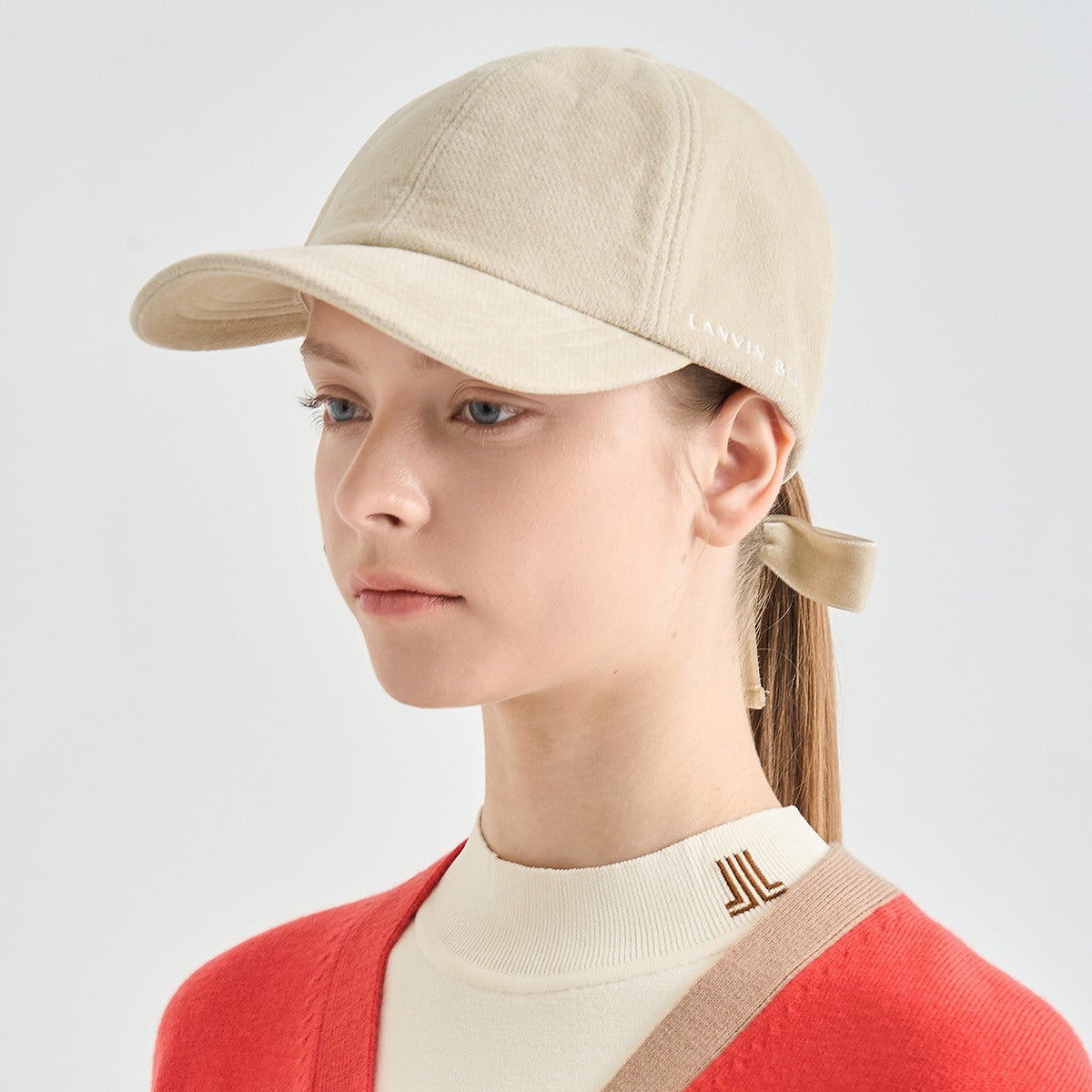 Lanvin Blanc Women's Ribbon Cap - Sepia - Erthe Golf