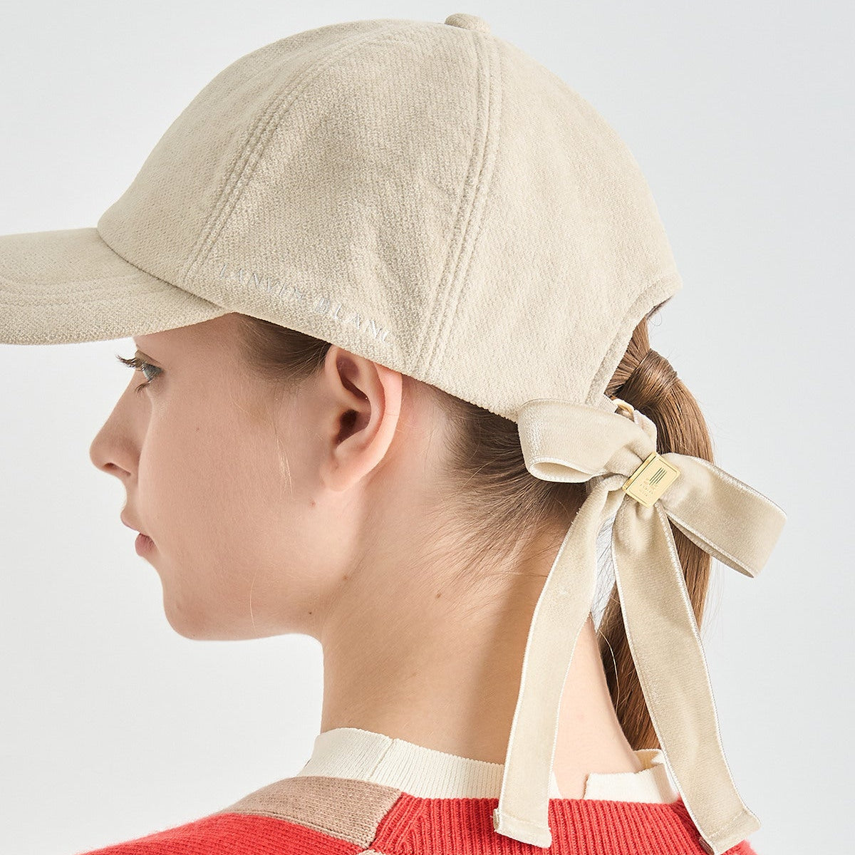 Lanvin Blanc Women's Ribbon Cap - Sepia - Erthe Golf