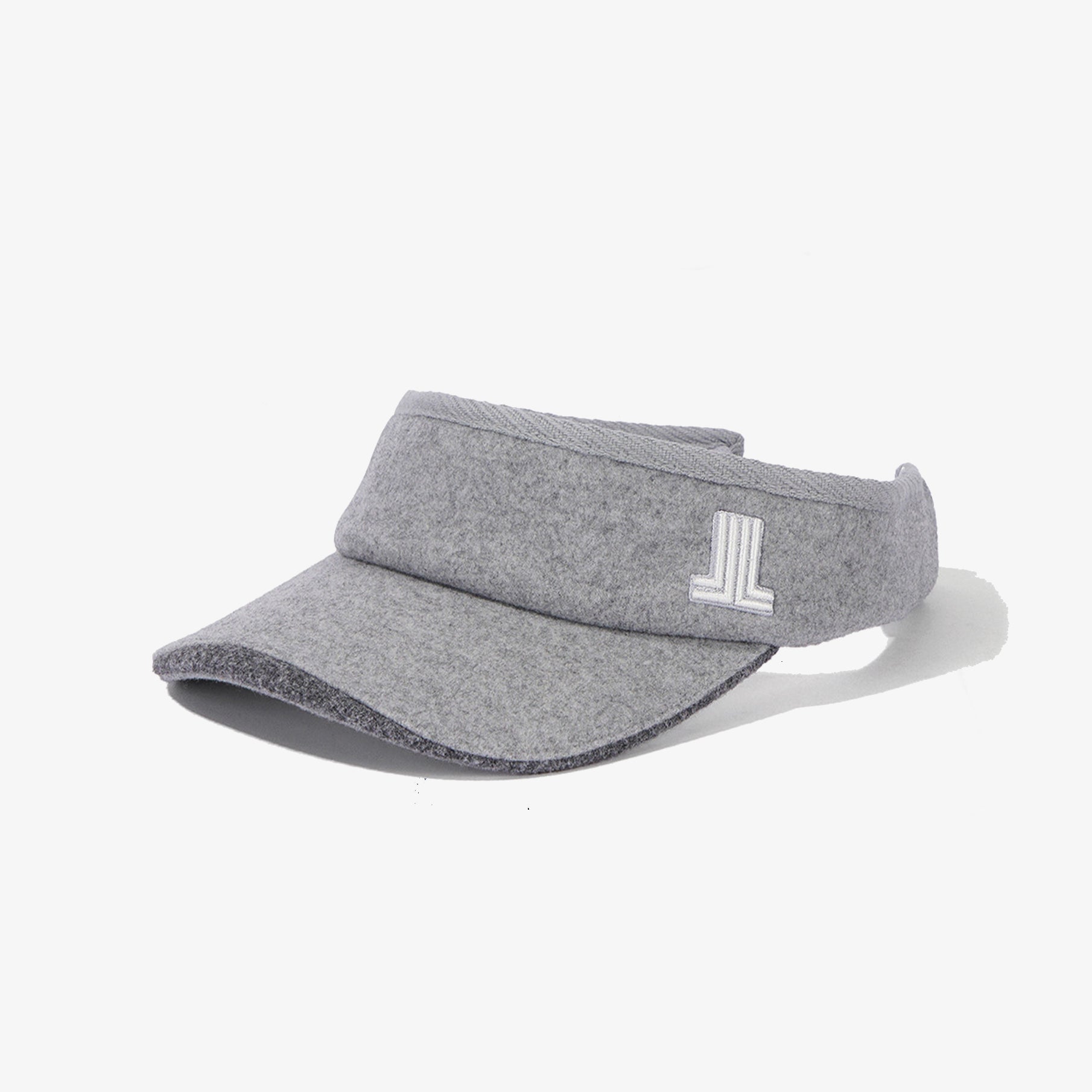 Gray visor with a logo on a white background
