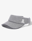 Gray visor with a logo on a white background