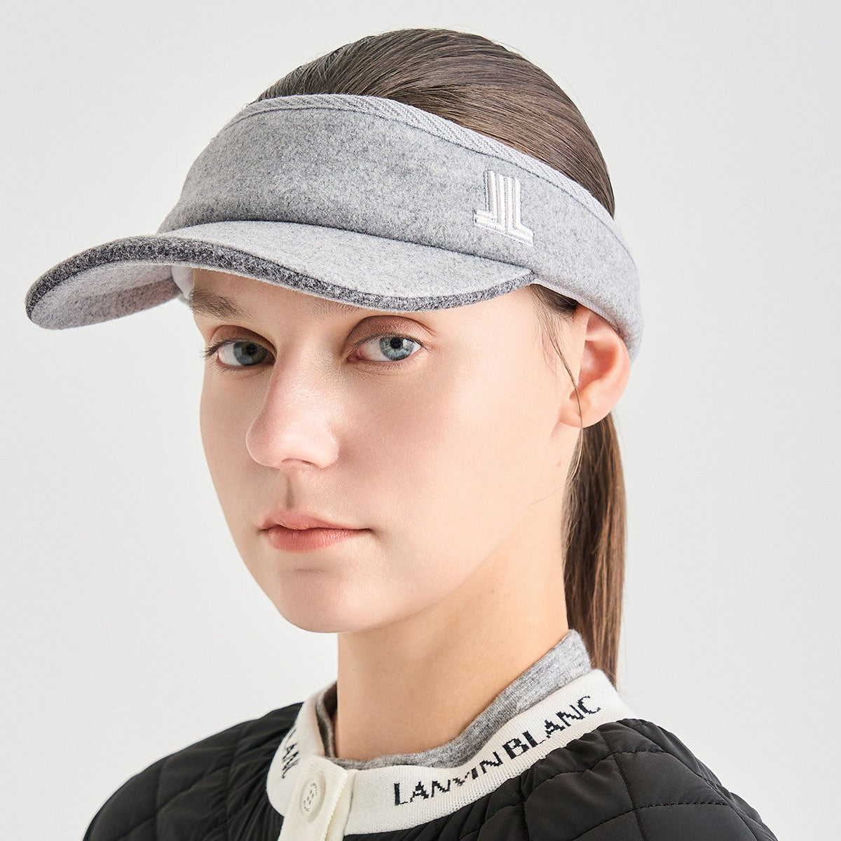 Lanvin Blanc Knit Visor - Grey - Erthe Golf