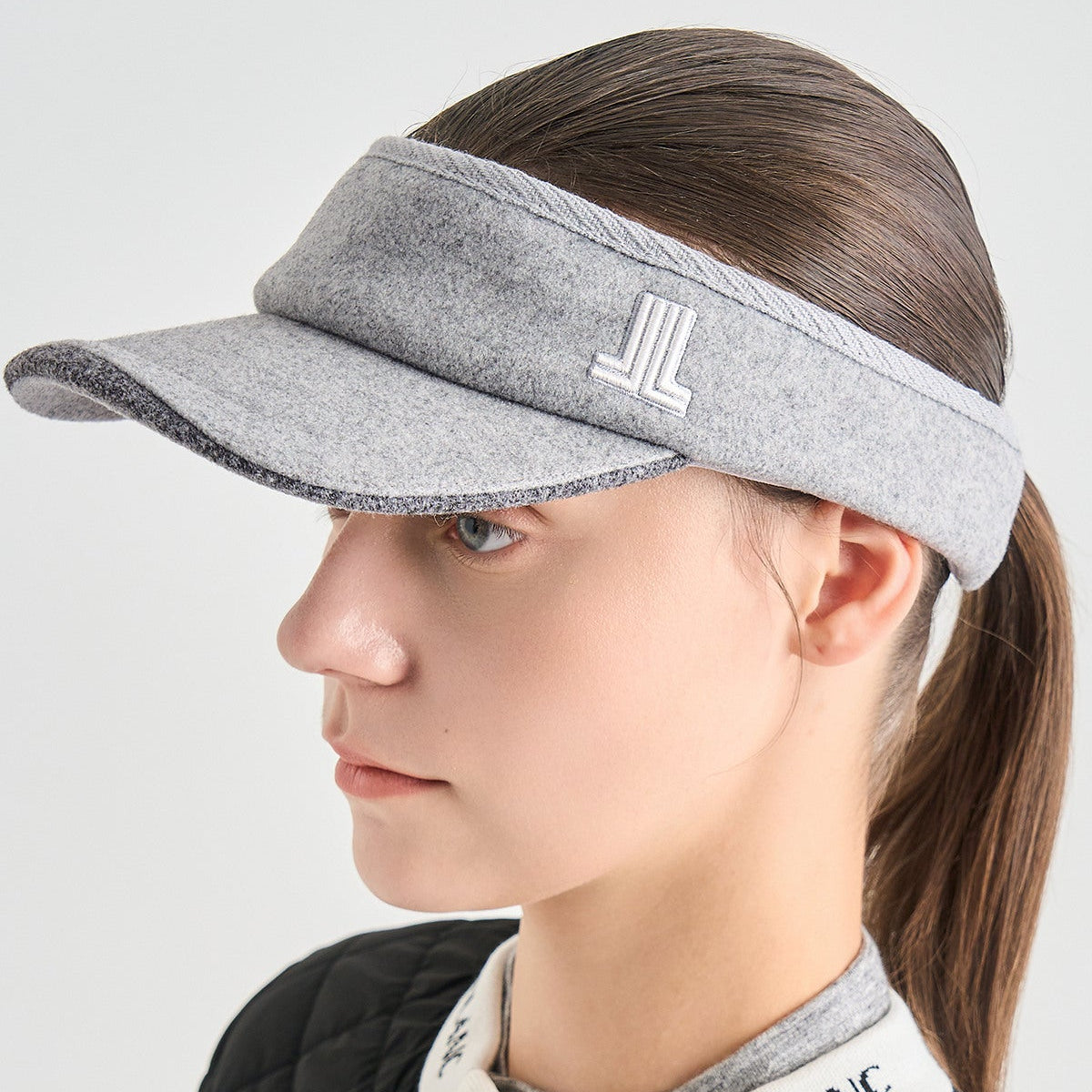 Lanvin Blanc Knit Visor - Grey - Erthe Golf
