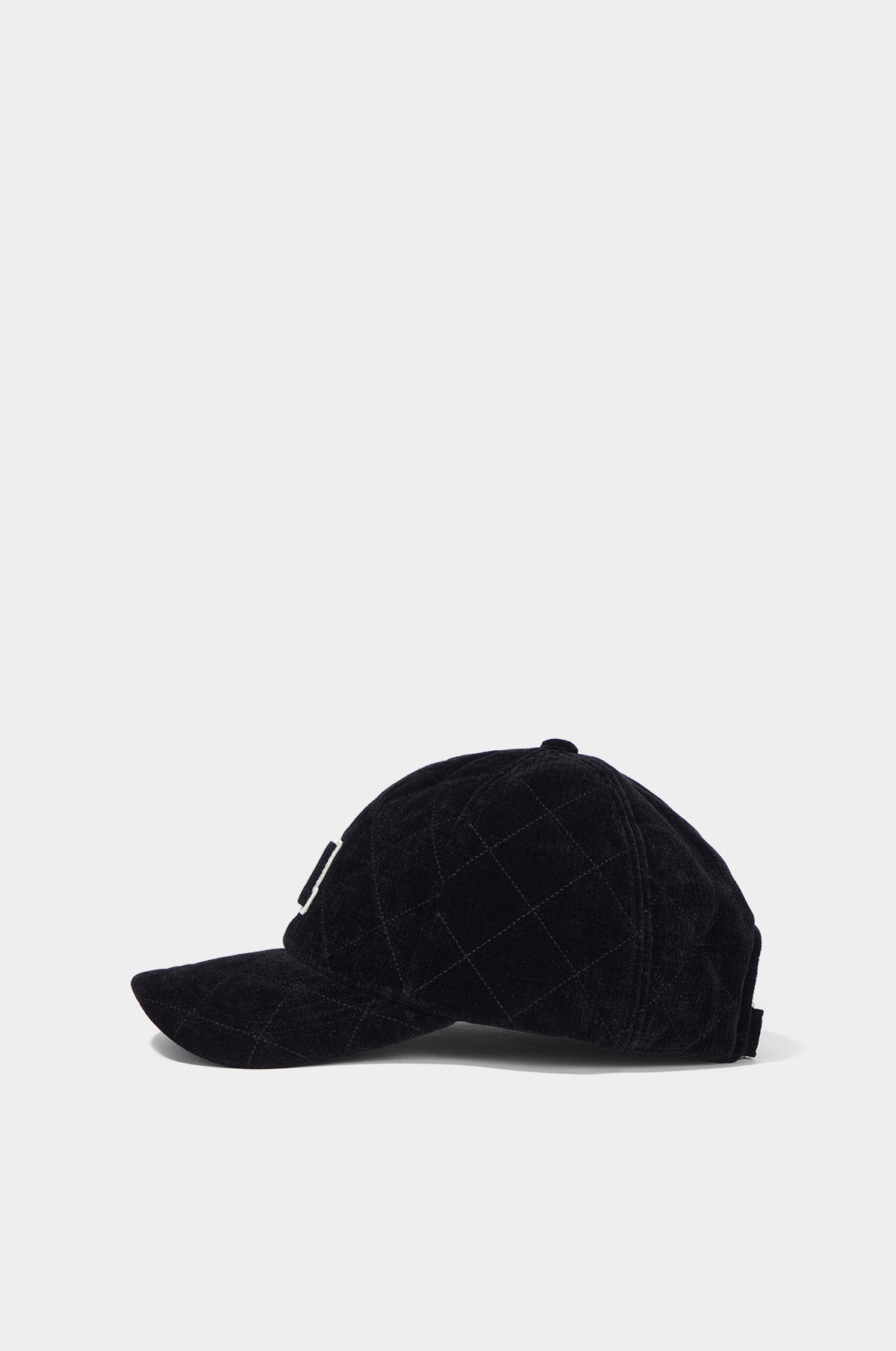 Black checkered cap on a white background