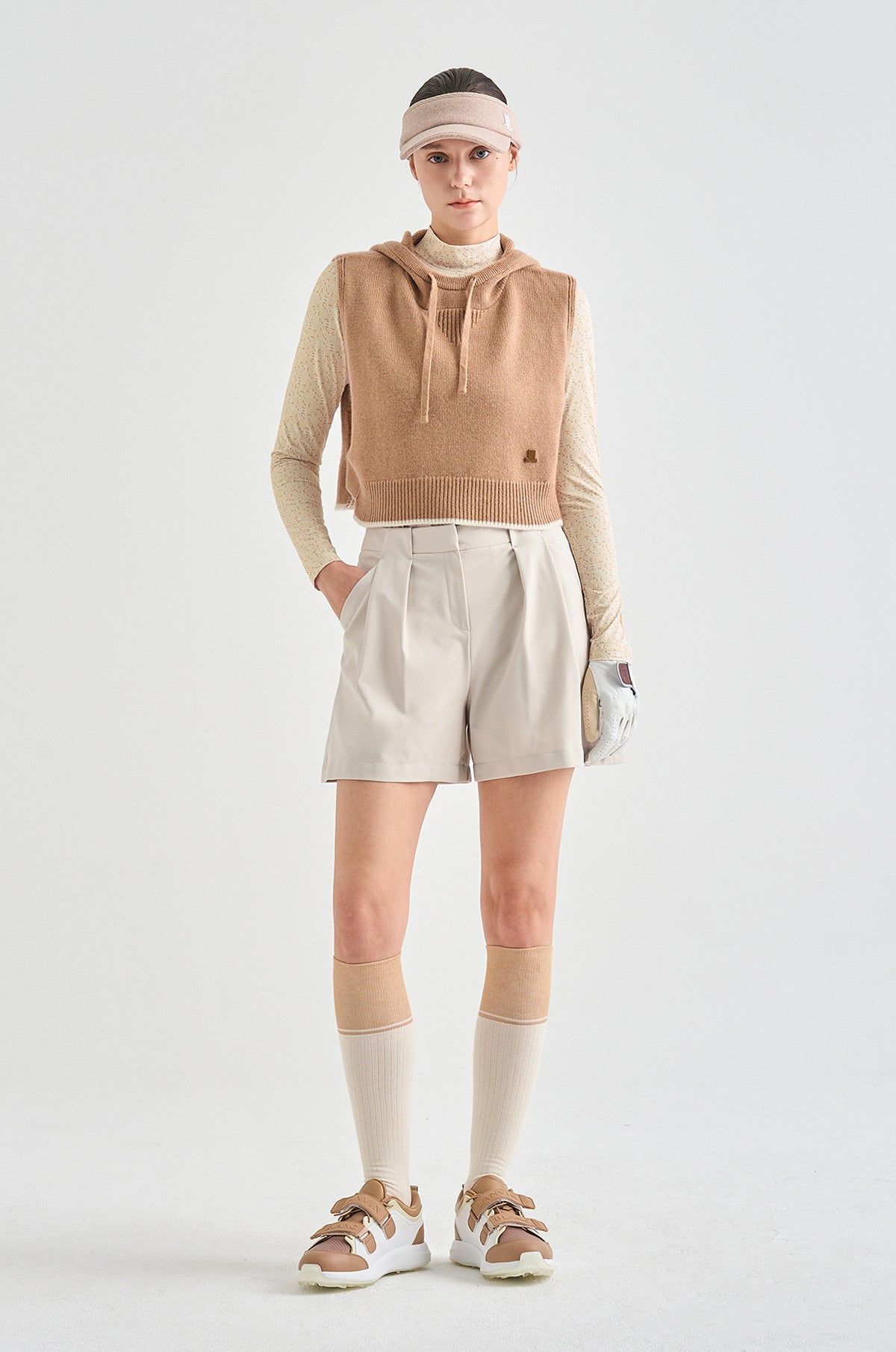 Lanvin Blanc Women&#39;s Hoodie Vest - Camel - Erthe Golf