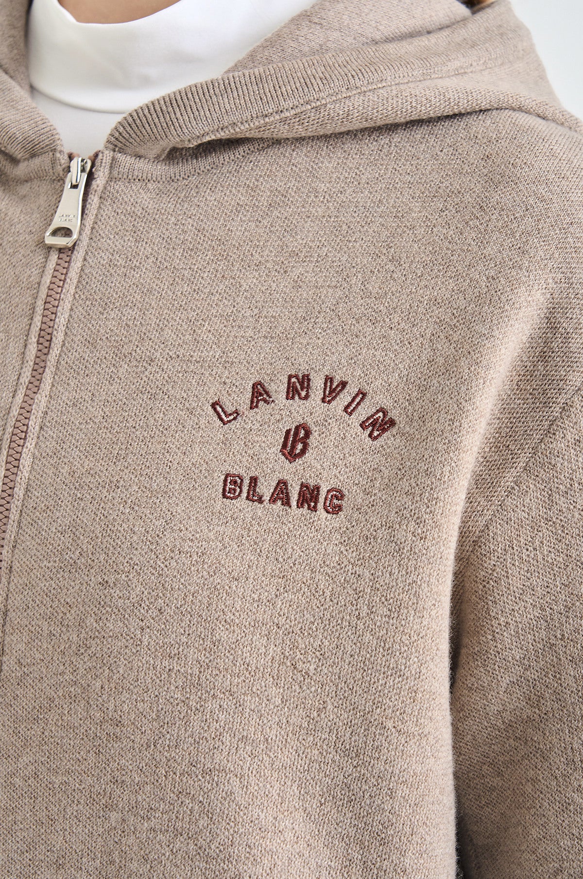 Lanvin Blanc Women's Zip Hoodie - Sepia Beige - Erthe Golf