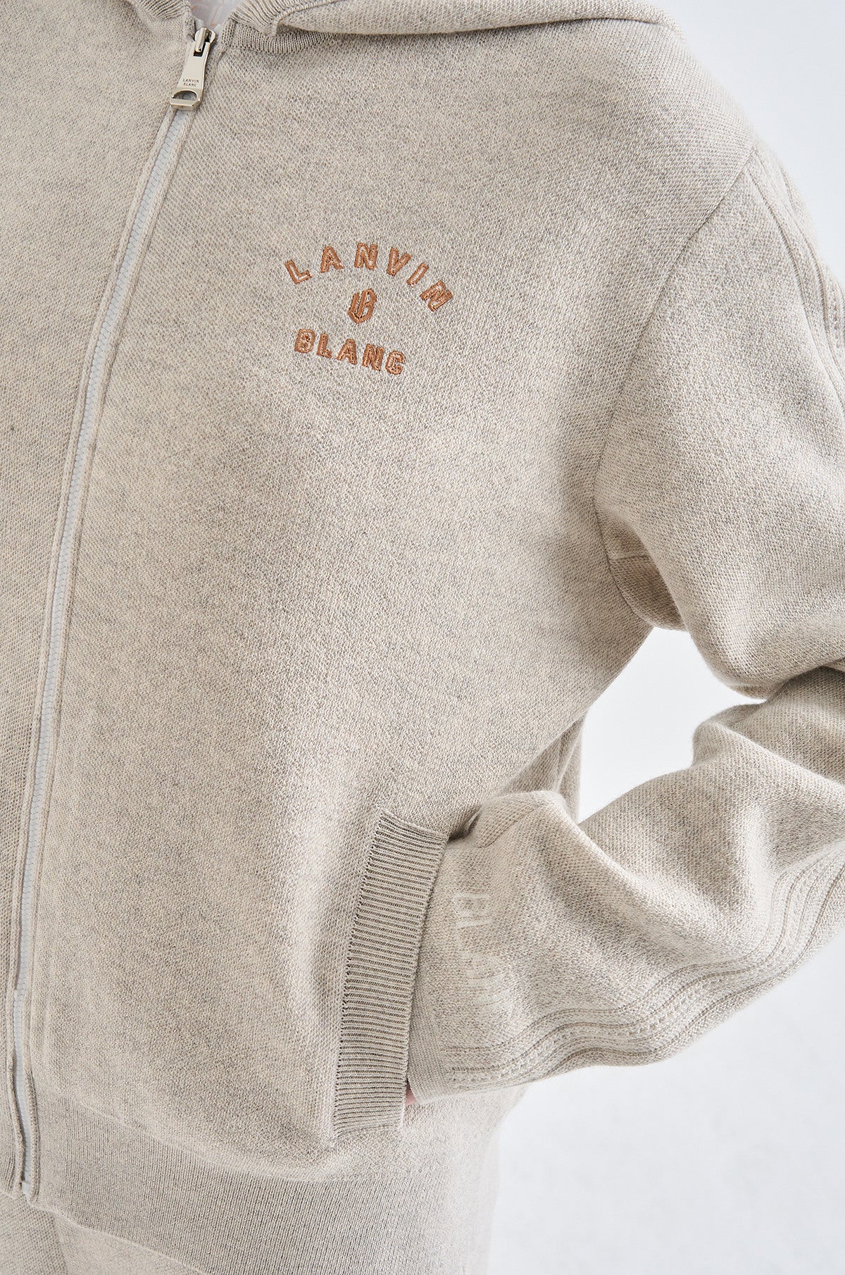 Lanvin Blanc Women&#39;s Zip Hoodie - White Grey - Erthe Golf