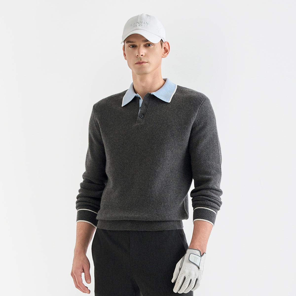 Lanvin Blanc Men's Sweater - Dark Grey - Erthe Golf
