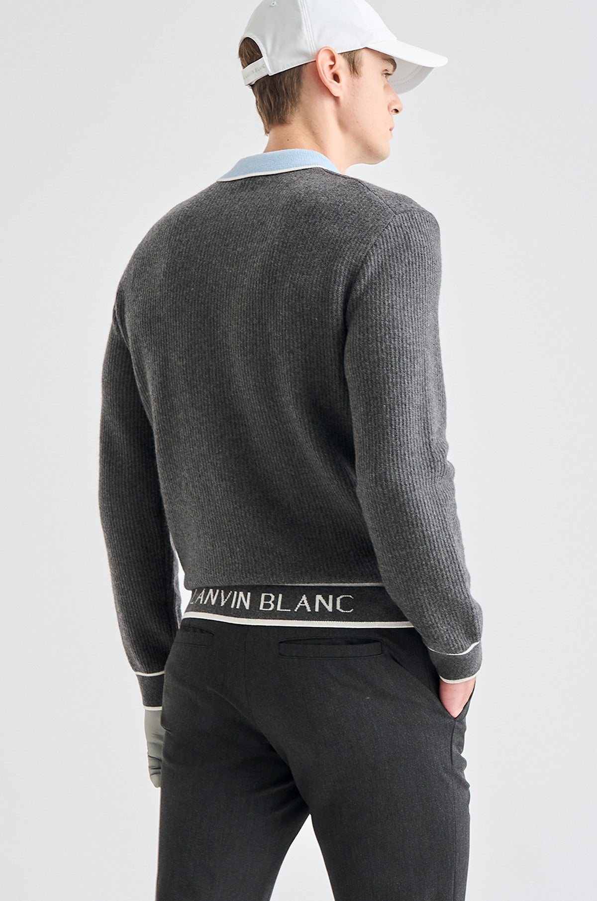 Lanvin Blanc Men&#39;s Sweater - Dark Grey - Erthe Golf
