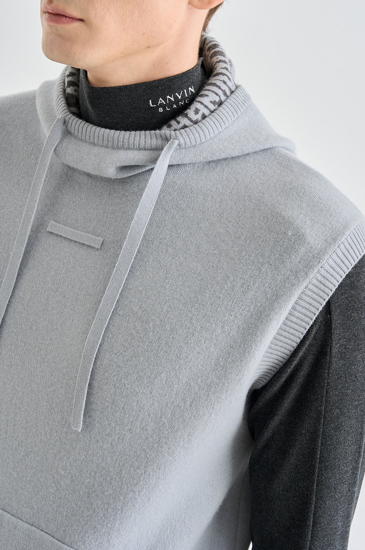 Lanvin Blanc Men's Hoodie Vest - Cool Grey - Erthe Golf