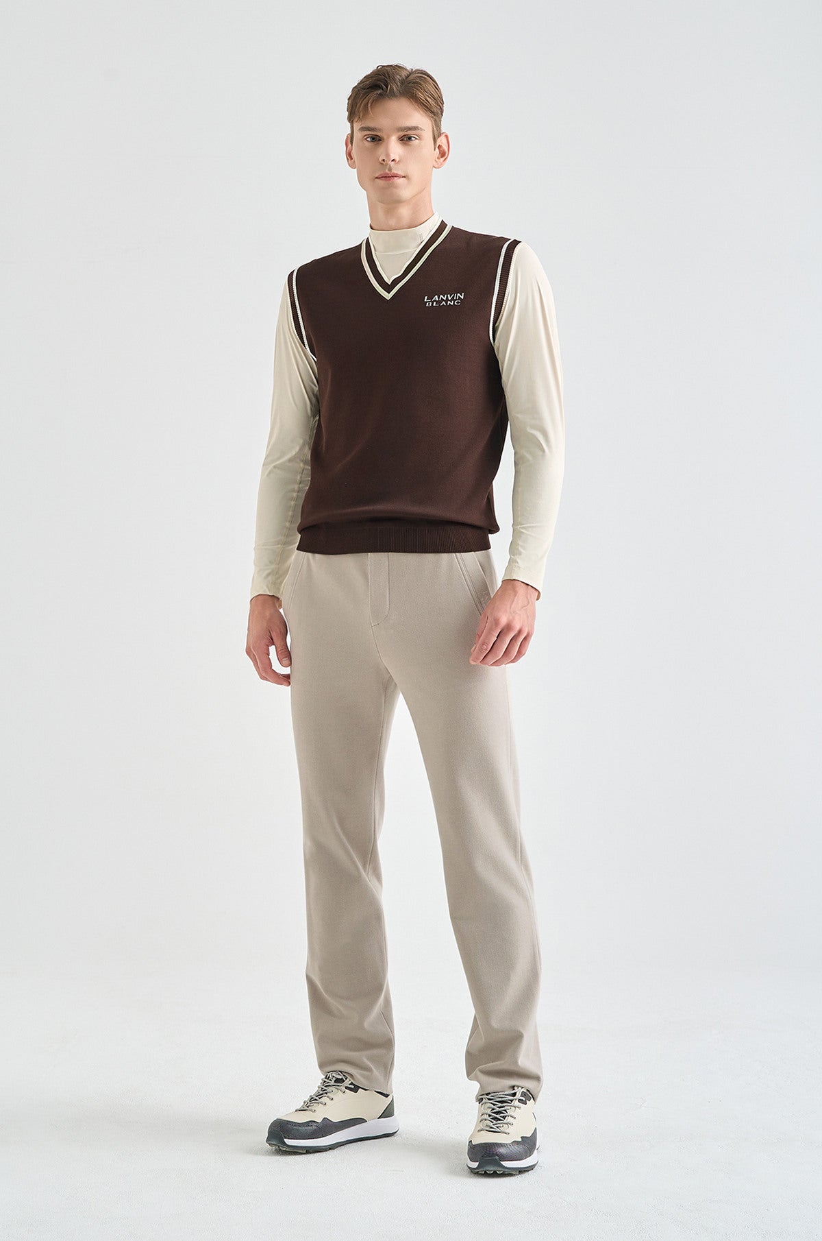 Lanvin Blanc Men&#39;s Knit Pants - Sepia Beige - Erthe Golf