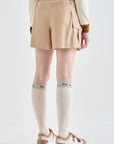 Lanvin Blanc Women's Leather Shorts - Beige - Erthe Golf