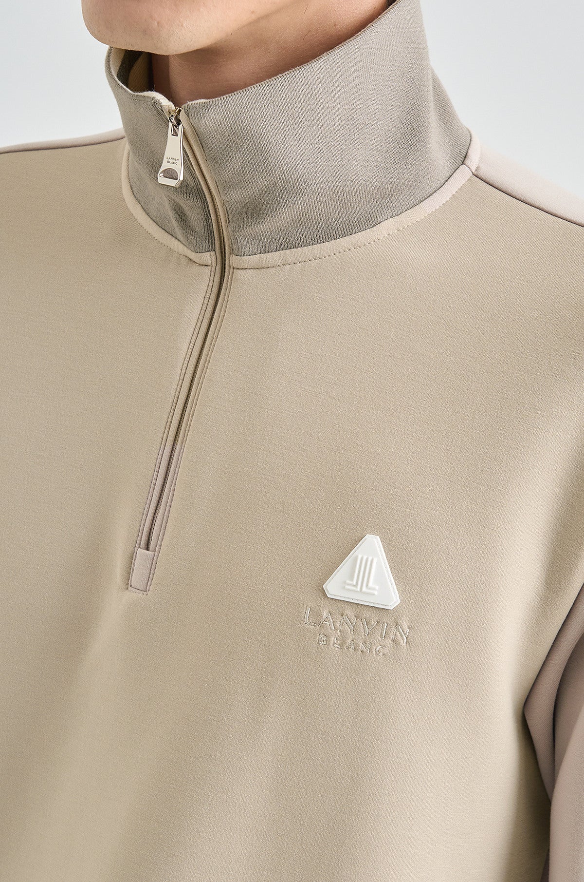 Lanvin Blanc Men's Zip Sweater - Beige - Erthe Golf