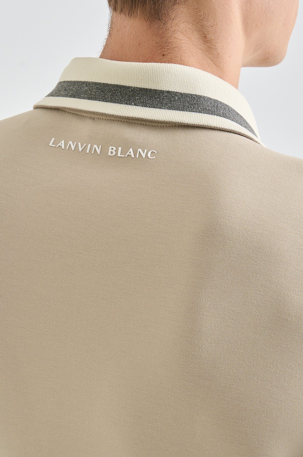 Lanvin Blanc Men's Zip Sweater - Beige - Erthe Golf