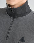 Lanvin Blanc Men's Zip Sweater - Charcoal Grey - Erthe Golf