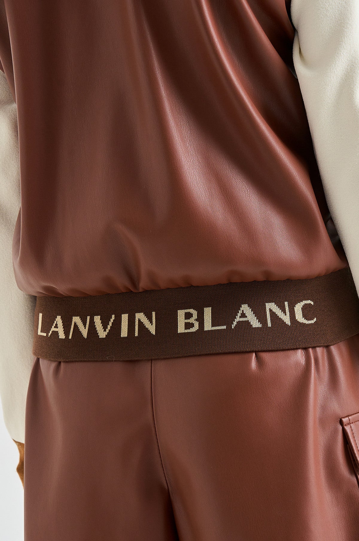 Lanvin Blanc Women's Leather Jacket - Red Brown - Erthe Golf