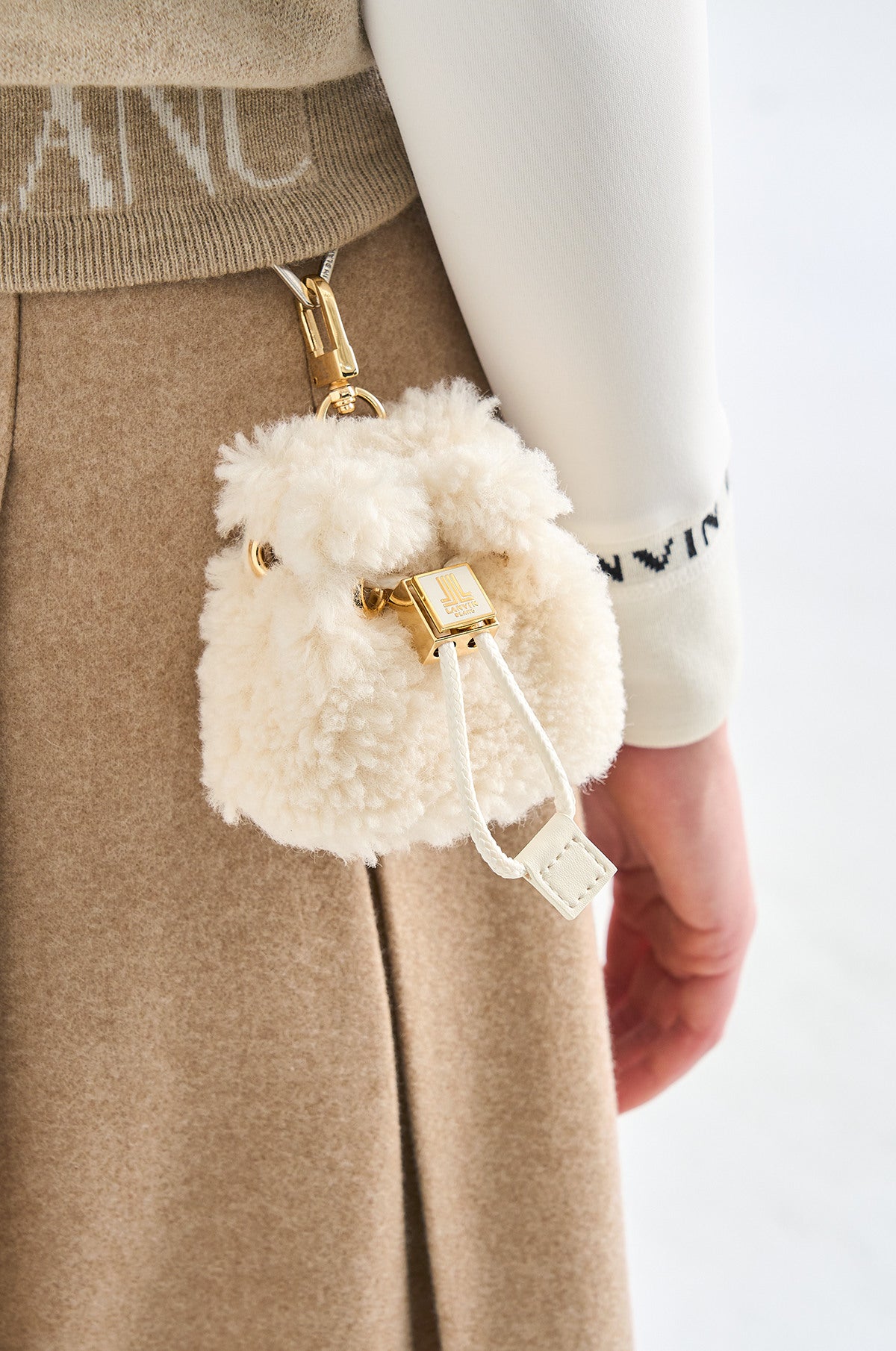 Lanvin Blanc Fluffy Ball Bag - Ivory - Erthe Golf