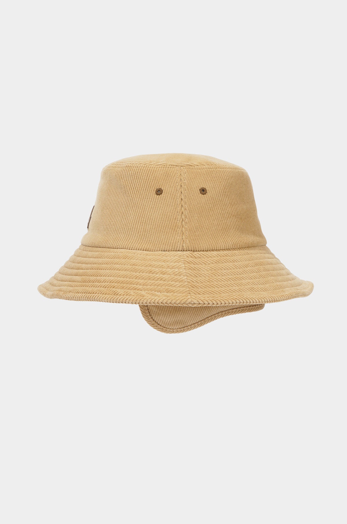 Beige bucket hat on a light gray background
