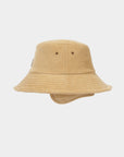 Beige bucket hat on a light gray background