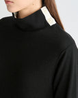 Lanvin Blanc Women's Turtle Neck Top - Black - Erthe Golf
