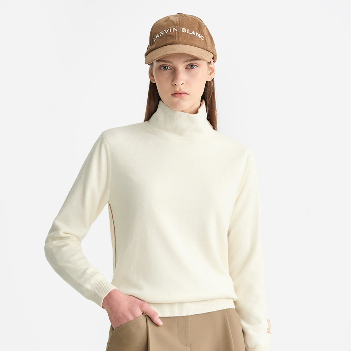 Lanvin Blanc Women's Turtle Neck Top - Ivory - Erthe Golf