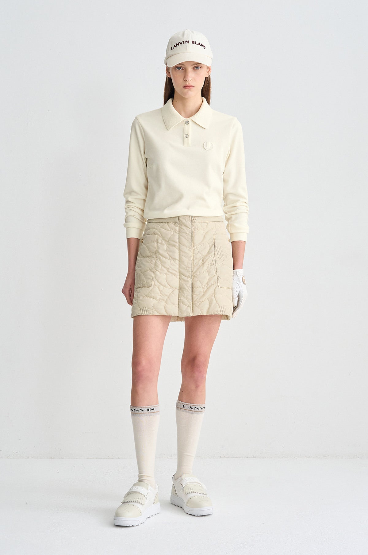 Lanvin Blanc Women&#39;s Long Sleeve Polo - Off White - Erthe Golf