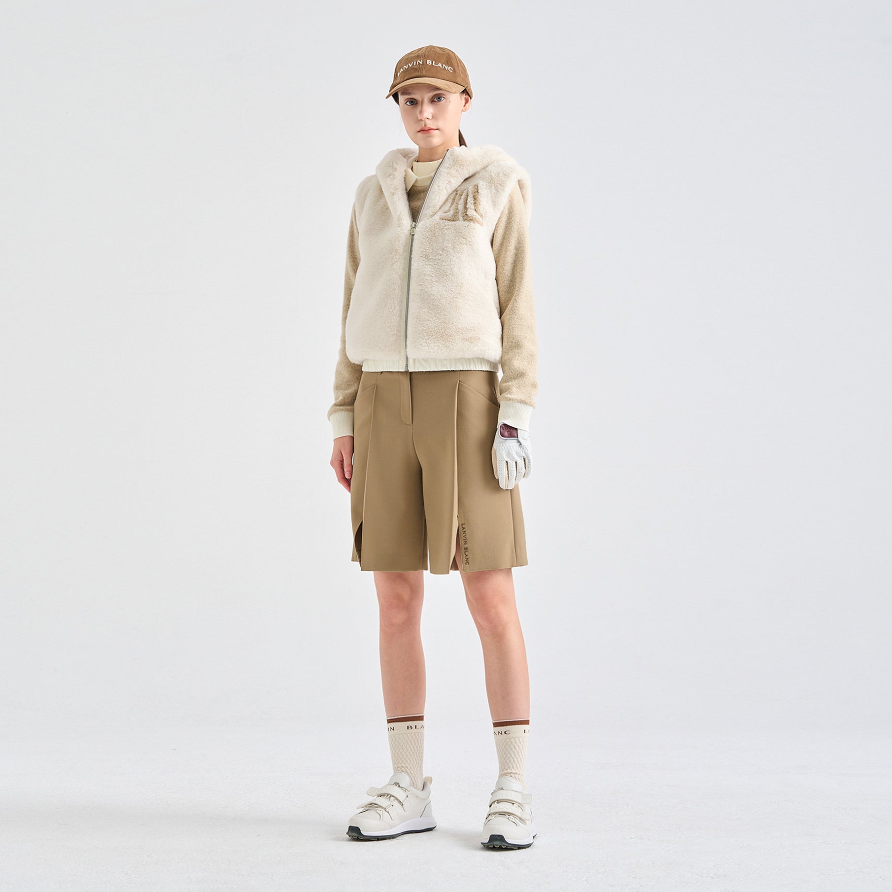 Women's Fur Vest - Ivory - Erthe Golf