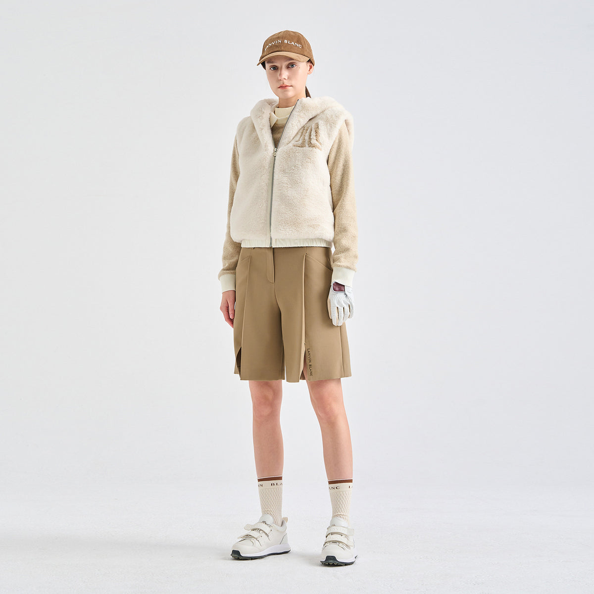 Women's Fur Vest - Ivory - Erthe Golf