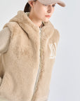 Women's Fur Vest - Beige - Erthe Golf